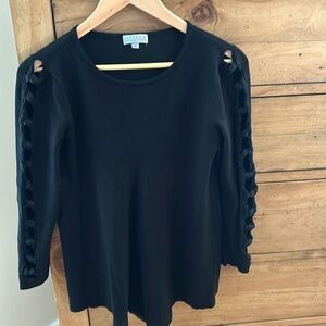Black sweater cut out sleeves